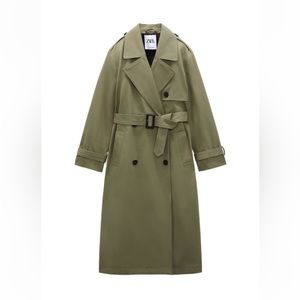 Zara olive green trench coat